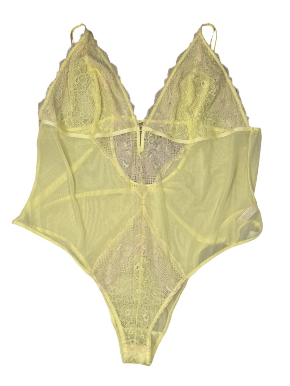 💟 3/$20 NWT La Vie En Rose Sheer Lace Chemise Yellow Plus XXL
